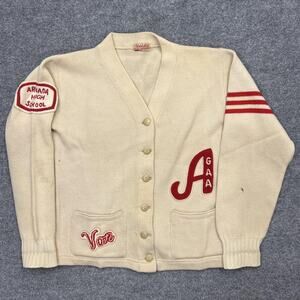 Vintage Colorado Knits Arvada High School Sweater Wool Letterman Varsity 50s 60s